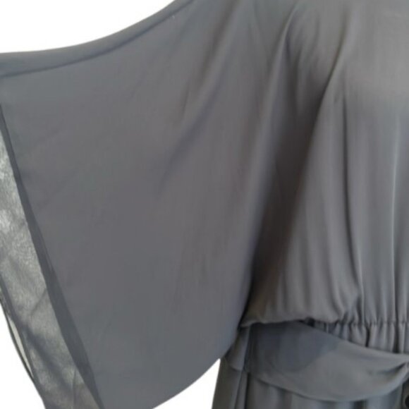 BCBGMaxAzria Lois Georgette black kimono dress size L - Picture 5 of 8